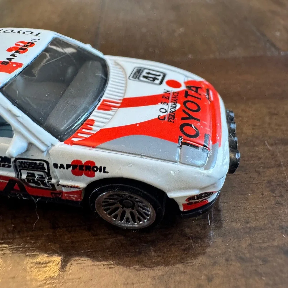 Hot Wheels Toyota MR2 Rally Car White Red 1990 Mattel Diecast 1:64